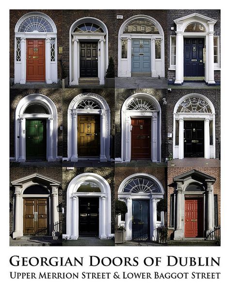 Georgian Doors of Dublin by innola, via Flickr Georgian Front Doors, Georgian Fanlight, Georgian Design, Country House Exterior, Georgian Houses, Modern Georgian, Georgian Doors, Elegant Doors, Georgian Architecture