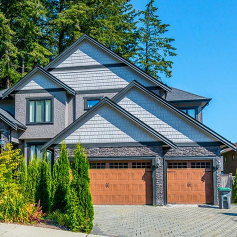 Here are the 19 Most Popular Exterior Colors | Family Handyman Dark Trim Exterior House, Craftsman Paint Colors, Home Exterior Paint, Light Blue Houses, Grey Exterior House Colors, Dark Trim, Lake Houses Exterior, Exterior House Color, House Design Exterior