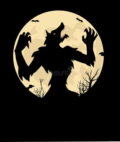 Scary Shadow, Halloween Animation, Haunted Garden, Werewolf Tattoo, Werewolf Games, Werewolf Illustration, Mobile Stickers, Wolf Artwork, Werewolf Art