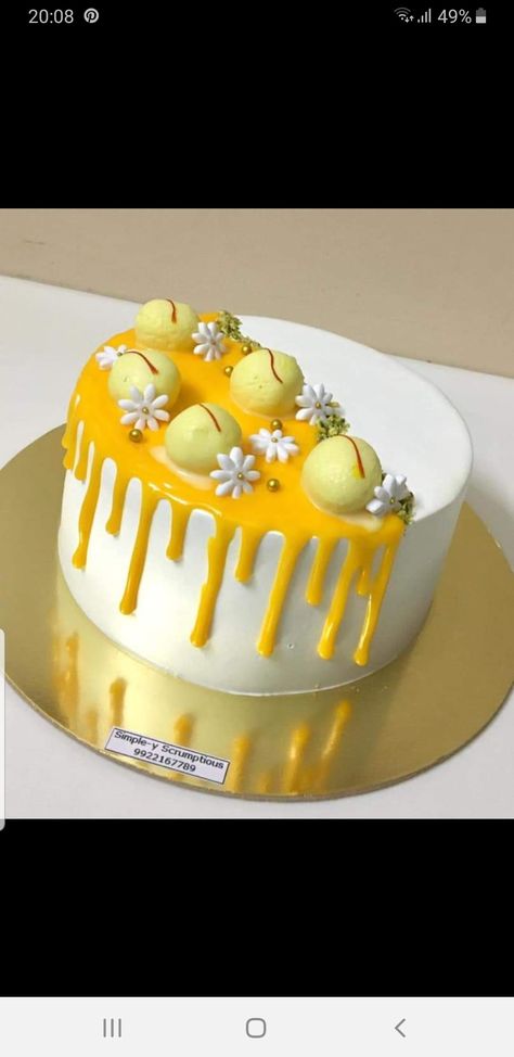 Mango Rasmalai Cake, Simple Cake Design For Beginners, Mango Cake Decoration Birthday, 1kg Cake Design, 1kg Cake Design Birthday, Rasmalai Cake Decoration Ideas, Rasmalai Cake Decoration, Mango Cake Decoration, Ras Malai Cake Designs