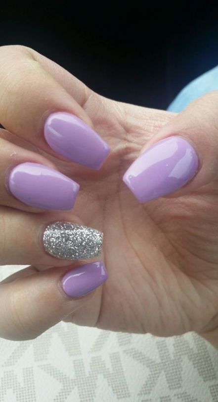 Light Purple Nails, Ring Finger Nails, Purple Acrylic Nails, Lilac Nails, Wedding Nails Glitter, Purple Nail Designs, Lavender Nails, Thanksgiving Nails, Nails Polish