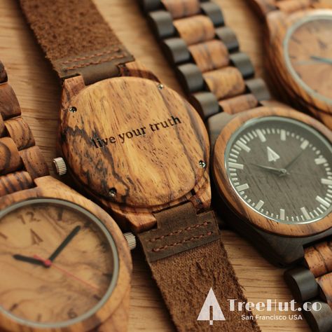 (30% off site-wide for the Tree Hut 24-Hour Holiday Sale!) "Live your truth" personalized engraved watch from Treehut Co. Nice Watches, Engraved Watch, Wooden Watches For Men, Wooden Watches, Live Your Truth, Wink Wink, Wood Personalized, Pre Christmas, Zebra Wood