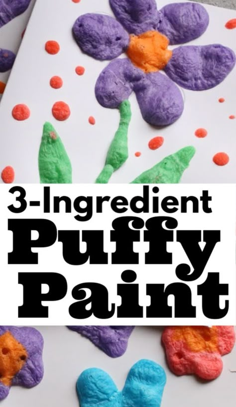 Homemade Puffy Paint, Paint For Kids, Kitchen Ingredients, 3 D Art, Summer Crafts For Kids, Creation Art, Puffy Paint, Art Activities For Kids, Toddler Art