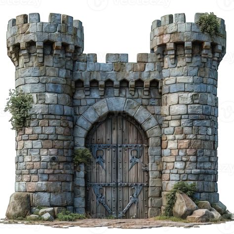 Castle Gate Concept Art, Castle Door Illustration, Ruin Building, Reel Frame, Castle Bricks, Castle Diorama, Round Gazebo, Castle Model, Diy Fairy Door