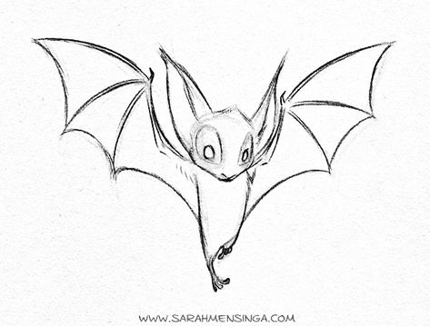 Bat Drawing Reference, How To Draw A Bat, Simple Bat Drawing, Easy Bat Drawing, Bat Sketches, Bat Drawing Easy, Bats Drawing, Bat Drawings, Bat Sketch