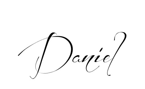 Tattoo Name Daniel using the font style Before the Rain Regular Daniel Name, Daniel Name Tattoo, Daniel Calligraphy Name, Vanessa Name Tattoo, Daniel Tattoo Ideas, Ella Tattoo Name, Samantha Name Tattoo Design, Mia Tattoo Name, Vanessa Tattoo Name Design