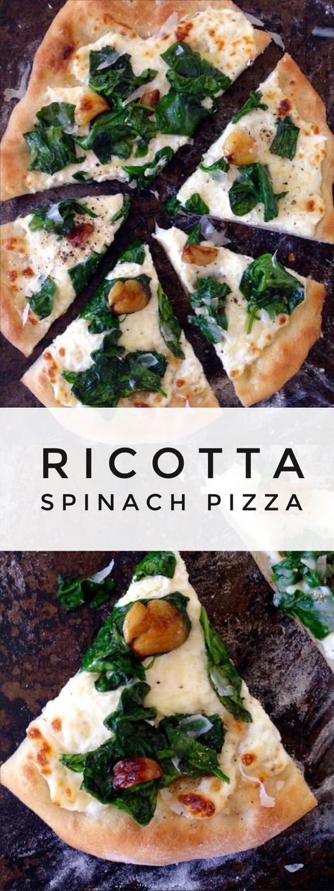 Ricotta Spinach Pizza Recipe | http://CiaoFlorentina.com @CiaoFlorentina Rustic Pizza Dough Recipe, Spinach Pizza Recipe, Pizza Ricotta, Pizza Marinara, Ricotta Spinach, Spinach Pizza, Pizza Roll, Pizza Bianca, Perfect Pizza