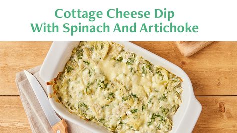 Cottage Cheese Spinach, Cottage Cheese Dip, Cottage Cheese Dips, Nonfat Greek Yogurt, Spinach Artichoke Dip, Artichoke Dip, Spinach And Cheese, Spinach Artichoke, Artichoke Hearts