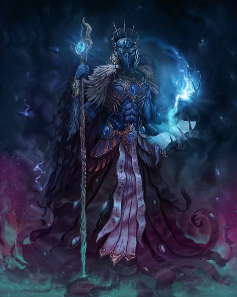 Eldritch Wizard, Tzeentch Sorcerer, Warhammer Tzeentch, Necromancer Art, Chaos Daemons, Types Of Magic, Fantasy Wizard, 40k Art, 40k Artwork