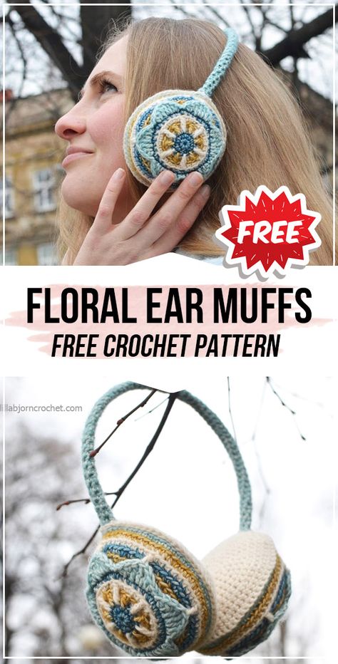 crochet Floral Ear Muffs free pattern #EarMuffs #crochet#freecrochetpattern via @shareapattern.com Crochet Ear Muffs, Earmuffs Crochet, Crochet Earmuffs, Ear Muffs, Crochet Goodies, Diy Knitting, Crochet Art, Earmuffs, Crochet Techniques