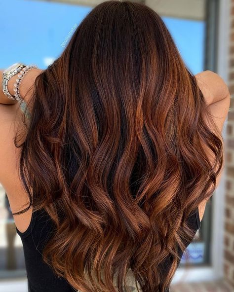 HAIR STYLIST ✂️ MYRTLE BEACH (@hailtothehair) • Instagram photos and videos Copper Balayage Brunette, Competition Hair, Red Hair Inspo, Copper Hair Color, Hair Color Auburn, Beautiful Hair Color, Balayage Brunette, Auburn Hair, Pumpkin Fall