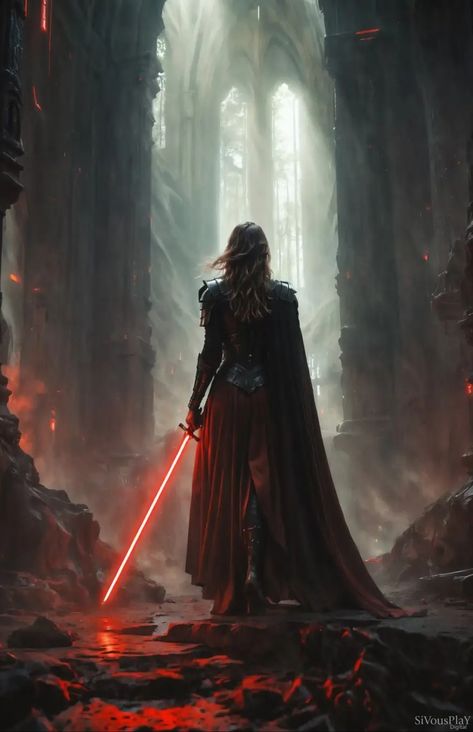 Female Sith Lord, Female Sith Lords, Female Sith, Princess Warrior, Princess Fantasy, Sith Lord, Star Wars Outfits, Female Knight, Star Wars Women