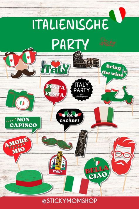 Italy Themed Party, Italy Party, Italian Themed Parties, Italy Decor, Italian Party, Italian Theme, Party Fotos, Spanish Decor, Italian Phrases