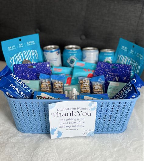 Thank you basket 
Baby boy 
Goodie basket
Nurses 
Pregnancy 
Preggo 
Snacks Labor Basket For Nurses, Ob Nurse Gift Basket, Hospital Thank You Gifts Nurses Labor, Nurse Snack Basket, Labor And Delivery Gift Basket, Nurses Thank You Gifts Labor, Hospital Nurse Thank You Basket, Nurses Gift Basket, Maternity Nurse Thank You Gift