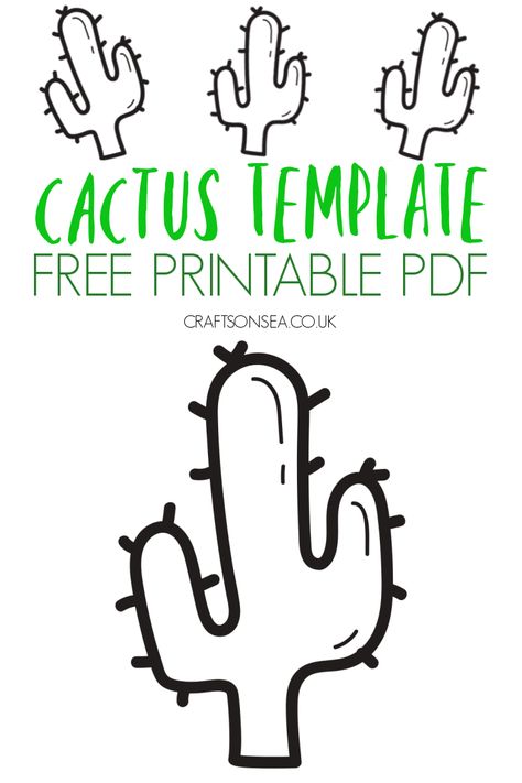 Cactus Template (Free Printable PDF) Printable Cactus Template, Cactus Preschool Craft, Cactus Free Printable, Cactus Outline Free Printable, Cactus Stencil Printable, Cactus Coloring Page Free Printable, Desert Crafts Preschool, Cactus Template Free Printable, Cactus Template