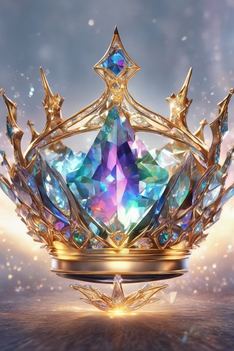 Crown Concept Art, Crown With Jewels, Rainbow Crown, Fantasy Crown, Gorgeous Images, Queen Hat, Random Products, Beautiful Ball, Groot Marvel