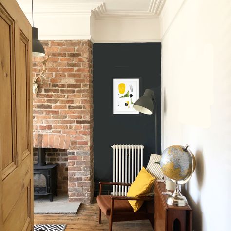 Exposed Brick Walls Living Room, Exposed Brick Fireplaces, Brick Wall Living Room, Log Burner Living Room, Terrace Living Room, Cottage Fireplace, Brick Chimney, Cottage Inspiration, Cosy Living