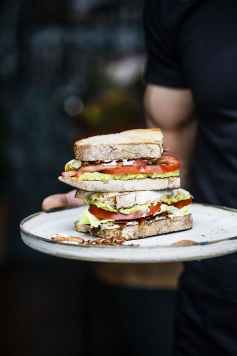 by Issy Crocker Brunch Meat, Avocado Ideas, Bacon Blt, Steak Burger, Rustic Food Photography, Photography Food Styling, Avocado Creme, Breakfast Photography, Tomato Avocado