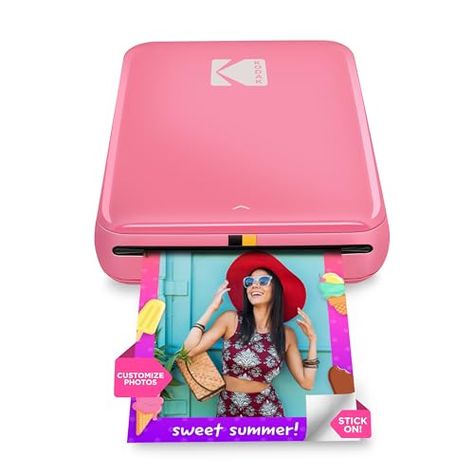 KODAK Step Instant Smartphone Photo Printer - Portable Mini Color Wireless Mobile Printer - Zink 2x3” Sticky-Back Photos - Bluetooth Compatible with iOS & Android Devices - Fun Editing App - Pink Steps App, Kodak Printer, Portable Photo Printer, Kodak Photos, Editing Suite, Mobile Printer, Wireless Printer, Portable Printer, Mini Printer