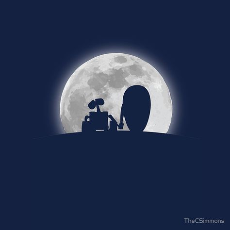 Wall•E and EVE in the Moonlight, Awwwww. Walle Y Eva, Wall E Movie, Wall E And Eve, Wall E Eve, Disney Movie Posters, Alien Aesthetic, Disney Wall, Wall E, Paint Art