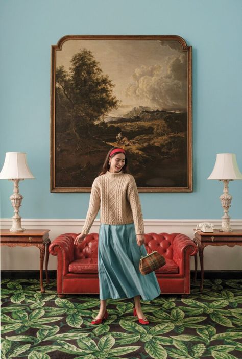 What to Wear at The Greenbrier: Frances Valentine - The Glam Pad Greenbrier Resort, Salted Granola, The Greenbrier, Glam Pad, Frances Valentine, Chic Autumn, Preppy Fall, Bright Florals, Chinoiserie Chic