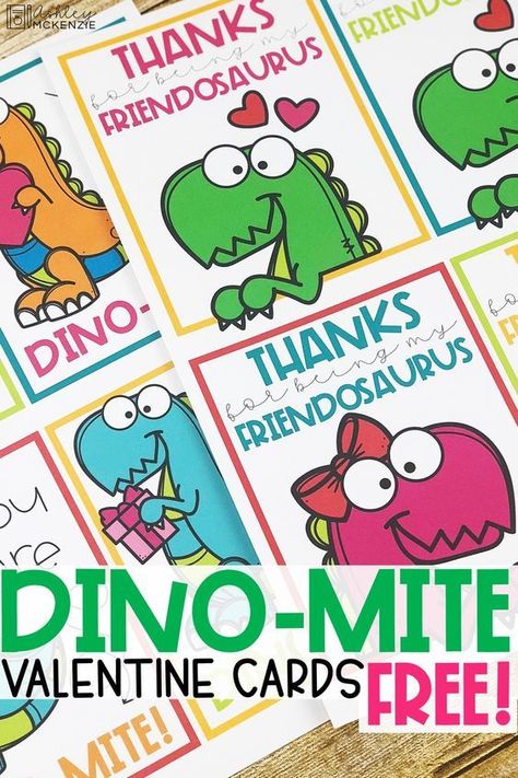 Grab these Free Dinosaur Valentine's Day Cards for your students this year! Calm Classroom Decor, Dinosaur Valentine Cards, Dino Valentines, Free Valentine Cards, Dinosaur Valentine, Ashley Mckenzie, Diy Valentines Day Gifts For Him, Calm Classroom, Dinosaur Valentines