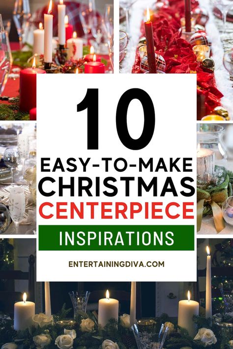 For some quick and easy holiday table decorating inspiration, try out these simple DIY Christmas centerpiece ideas. Made with lots of candles, evergreens and flowers, there are lots of beautiful centerpieces to choose from. Easy Christmas Centrepiece Ideas, Simple Christmas Centerpieces For Table, Diy Christmas Centerpiece Ideas, Christmas Centrepiece Ideas, Diy Christmas Centerpiece, Christmas Centerpiece Ideas, Christmas Table Centrepiece, Diy Christmas Table, Fruit Centerpieces