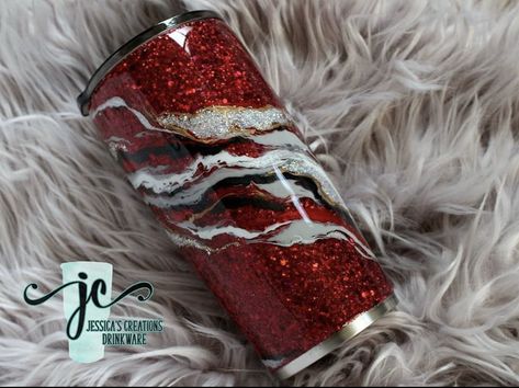 Red And Black Tumbler Ideas, Red Glitter Tumbler Ideas, Tumbler Inspiration, Epoxy Cups, Resin Tumblers, Black Tumbler, Epoxy Tumblers, Glitter Tumblers, Custom Tumbler Cups