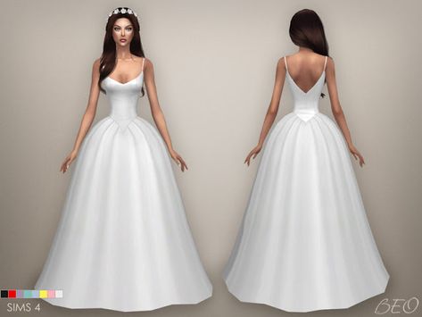 Sims 4 CC's - The Best: Lily Wedding Dress by BEO Lily Wedding Dress, Sims 4 Wedding Dress, Die Sims 4, Lily Wedding, Sims 4 Dresses, Sims 4 Mm, Sims4 Clothes, Sims 4 Update, Sims 4 Mods Clothes