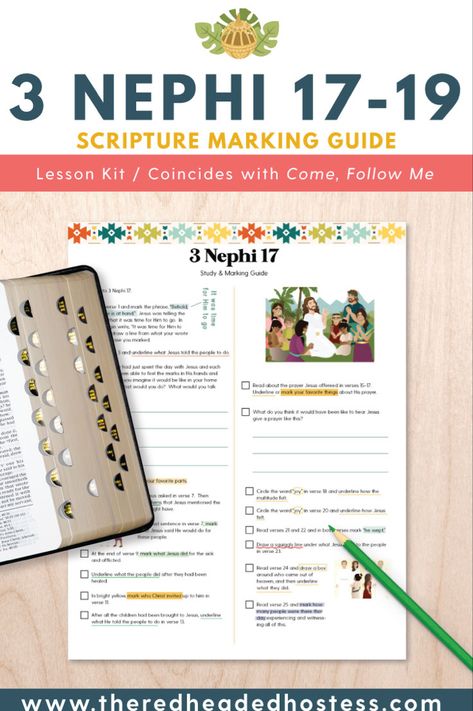 3 Nephi 17-19 Book of Mormon Come, Follow Me 2020 study and acitivity pages for family and individual scripture study. Each kit coincides with the Come, Follow Me manual from the Church of Jesus Christ of Latter-day Saints. Each kit includes collectible trading cards, coloring pages, scripture glue-ins, scripture marking guides, doctrinal qiuzzes, study guide pages, scripture art prints, and much more. 3 Nephi 17-19, Lds Young Women Lesson Helps, Book Of Mormon Quotes, Young Women Lesson Helps, Scripture Marking, Lds Seminary, Lds Lessons, Scripture Art Print, Jesus Praying