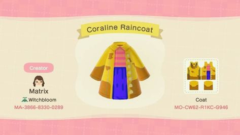 Acnh Coraline Outfit, Coraline Acnh Island, Acnh Kitchen, Halloween Acnh, Disney Codes, Acnh Halloween, Acnh Villagers, Acnh Outfits, Ac Codes