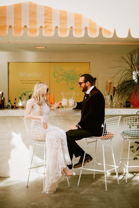 Parker Palm Springs Wedding, Palm Springs Elopement, Vintage Palm Springs Aesthetic, Palm Springs Wedding Venues, Vintage Palm Springs, The Parker Palm Springs, Mid Century Modern Wedding, Parker Palm Springs, Modern Wedding Decor