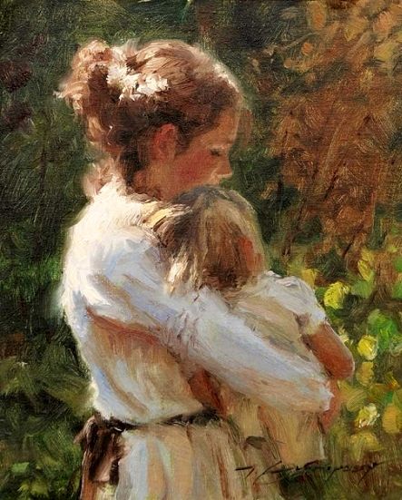 Mother Art, Illustration Photo, Tableau Art, Paintings I Love, Romantic Art, Art Website, Painting Illustration, Mother And Child, Beautiful Paintings