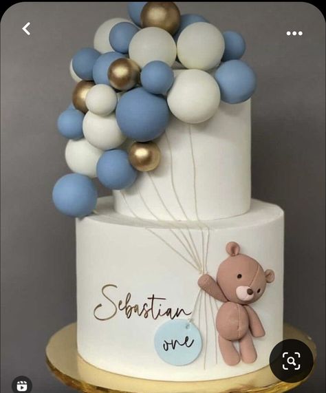 Teddy Bear With Balloons Cake, Teddy Balloon Cake, Teddy Bear Table Decorations, We Can Bearly Wait Cake Ideas, We Can Barely Wait Cake, Baby Shower Cake Teddy Bear, Bear Balloon Cake, Teddy Bear Cake Ideas, Bearly Wait Cake