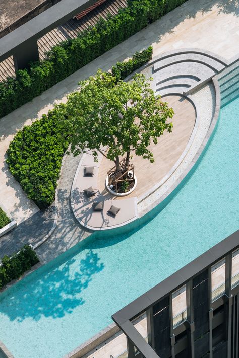 Sansiri-TheLineWSW-Facilities-34 | Wison Tungthunya & W Workspace Swimming Pool Trends, Casa Fantasy, Hotel Landscape, Pool Water Features, Pool Landscape Design, Desain Lanskap, Resort Pools, Modern Pools, Landscape And Urbanism