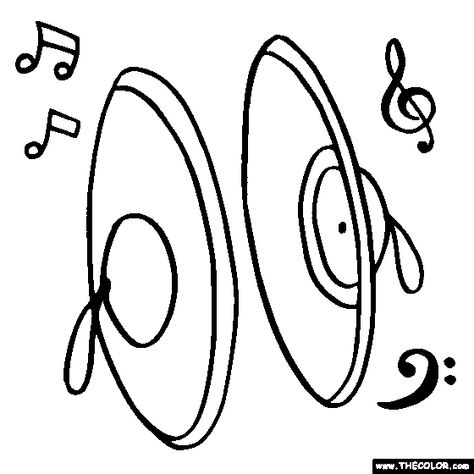 Hand Cymbals Coloring Page Cymbals Drawing, Learning Music Notes, Pages To Color, Crayon Drawings, Festival 2022, Music Coloring, Hand Pictures, Online Coloring Pages, Unicorn Coloring Pages