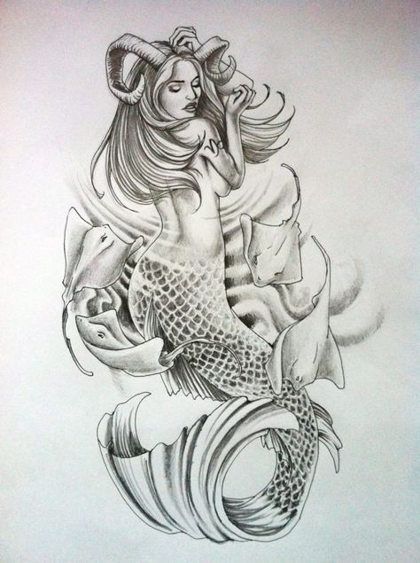 Capricorn Mermaid Tattoo, Capricorn Mermaid, My Zodiac Sign, Capricorn Woman, Siren Tattoo, Sea Goat, Mermaid Tattoo Designs, Capricorn Aesthetic, Capricorn Art