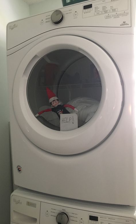 Elf On The Shelf Washing Machine, On The Shelf, Laundry Machine, Elf On The Shelf, Washing Machine, Elf, Home Appliances, Shelves, Photography