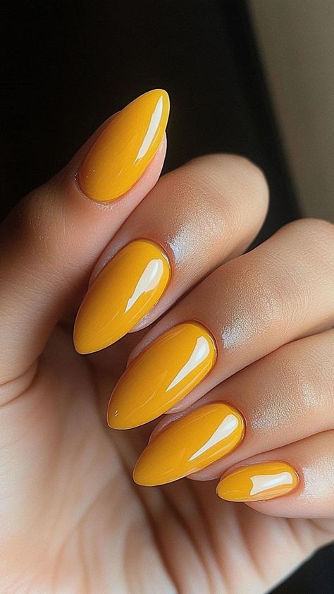 22 Early Fall Nail Colors You’ll Love: Perfect for Any Skin Tone | Lookosm Mustard Nails, Fall Nail Color Ideas, Reverse Ombre Hair, Fall Nail Color, Gold Hair Colors, Nail Color Ideas, Fun Nail Colors, Fall Nail Trends, Seasonal Nails