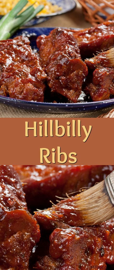 Our lighthearted tribute to the "best of the best" of backwoods country cooking really shines in our Hillbilly Ribs recipe. This is down-home cookin' that'll guarantee a full house at the table. Baked Ribs, Pork Rib Recipes, Pork Dinner, Ribs Recipe, Country Cooking, Bbq Ribs, Rib Recipes, Pork Dishes, At The Table