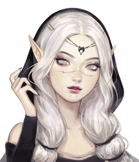 Tags: Original, deviantART, Commission, viorie Anime Elf, White Hair, Elf, A Woman, Hair, Anime, White, Art