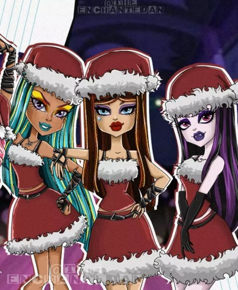 Monster High Christmas Pfp, Draculaura Christmas, Elissabat Wallpaper, Monster High Christmas, Rosanna Pansino Nerdy Nummies, Nerdy Nummies, Disney Princess Fan Art, Moster High, Monster High Art