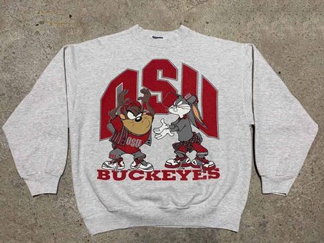 Ohio State Sweatshirt, Vintage Ohio State, Osu Buckeyes, Retro Graphic Tees, Ohio State Buckeyes, Ncaa Football, Ohio State, Looney Tunes, Ohio