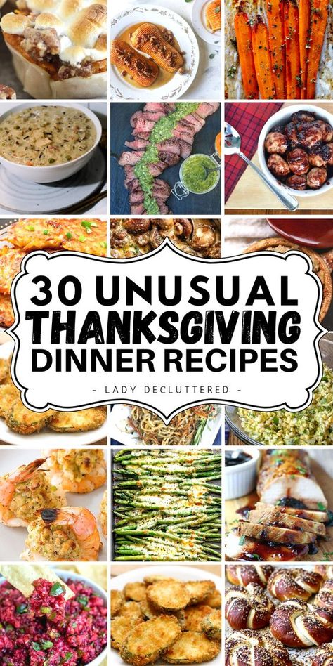 Untraditional Thanksgiving Dinner, Unconventional Thanksgiving, Gourmet Thanksgiving, Thanksgiving Main Dishes, Traditional Thanksgiving Dinner, Traditional Thanksgiving Recipes, Thanksgiving Dinner Ideas, Thanksgiving Potluck, Thanksgiving Menu Ideas Side Dishes