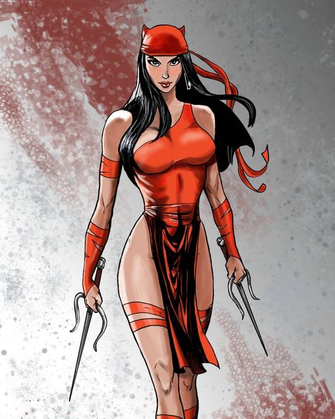 Electra Marvel, Marvel Elektra, Daredevil Elektra, J Scott Campbell, Marvel Heroines, Female Superhero, Scott Campbell, Arte Dc Comics, Marvel Comic Character