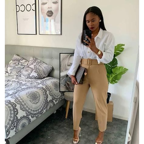 Brunch Attire, High Waist Pants, Professional Attire, Workwear Fashion, Looks Black, Work Wear Women, Brunch Outfit, Slim Fit Pants, Professional Outfits