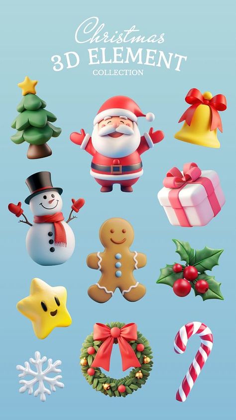 Editable 3D christmas design element set | premium image by rawpixel.com / audi Pc Photo, Star Christmas Tree, Art Toys Design, Desain Buklet, Christmas 3d, Christmas Clay, New Year Designs, Christmas Ad, Star Christmas