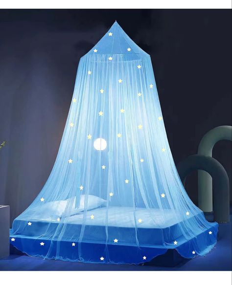 Eimilaly Stars Bed Canopy Glow in The Dark, Bed Canopy for Girls Mosquito Net, Princess Canopy for Girls Bed Room Decor, Blue Girls Bed Room, Girls Bedspreads, Kids Bed Canopy, Princess Canopy Bed, Mosquito Net Bed, Princess Canopy, Girls Bed, Canopy Bed Diy, Crib Canopy