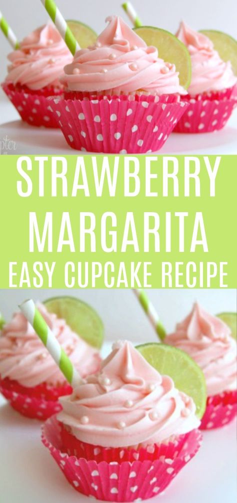 Strawberry Margarita Cupcakes, Margarita Cupcakes, Boozy Cupcakes, Cupcakes Recipes, Strawberry Margarita, Brownie Desserts, Cupcake Recipe, Oreo Dessert, Yummy Cupcakes