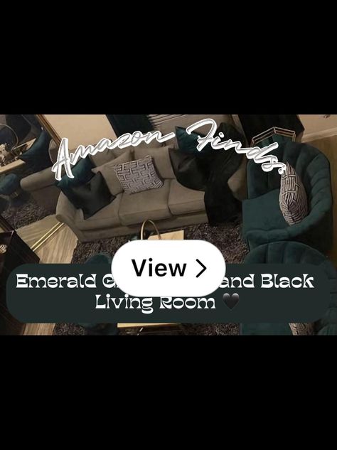 Lemon8 · Emerald Green Gray and Black Living Room 🖤 · @Marathebratt Black Living, Black Living Room, Store Fronts, Emerald Green, Green And Grey, Emerald, Living Room, Grey, Green